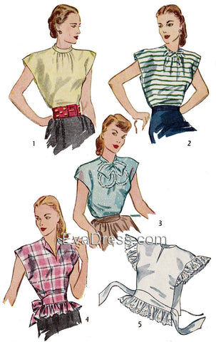 15% off 1946 Poncho (Wrap) Blouses B40-186715, Bust sizes 42" to 44" only