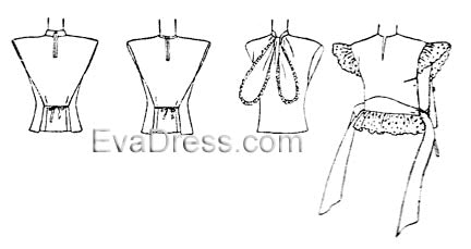 15% off 1946 Poncho (Wrap) Blouses B40-186715, Bust sizes 42" to 44" only