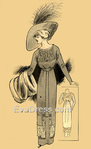 1910 Embroidered Tunic D10-1910 EvaDress Patterns 1910 Embroidered Tunic D10-1910 EvaDress Patterns