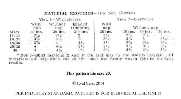 1934 Evening Gown or Long Sun Dress E30-3949