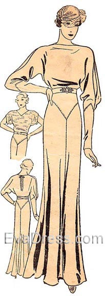 1933 Evening Gown E30-4327 EvaDress Patterns 1933 Evening Gown E30-4327 EvaDress Patterns