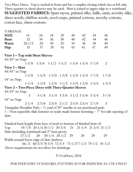 1942 Two-Piece Dress D40-5510