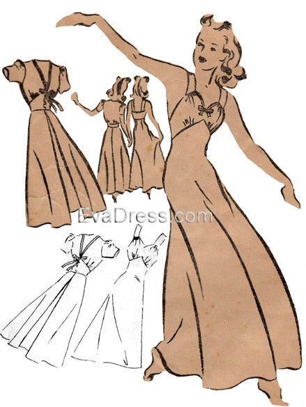 1940s Nightgown & Housecoat, NL40-6310 EvaDress Patterns 1940s Nightgown & Housecoat, NL40-6310 EvaDress Patterns