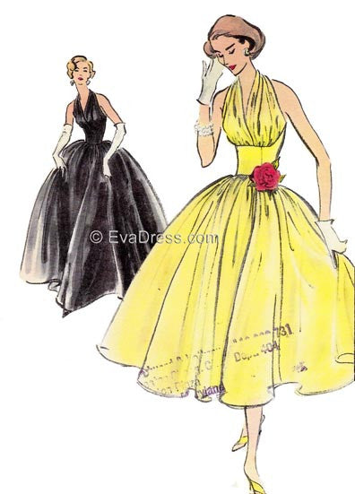 1957 Halter Evening Gown E50-9180