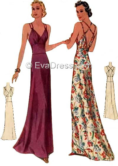 1939 Evening Gown E30-9774 EvaDress Patterns 1939 Evening Gown E30-9774 EvaDress Patterns