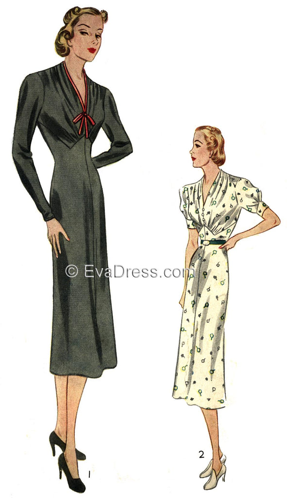 Pattern Tour, 1937 Pictorial Review Frocks D30-9079