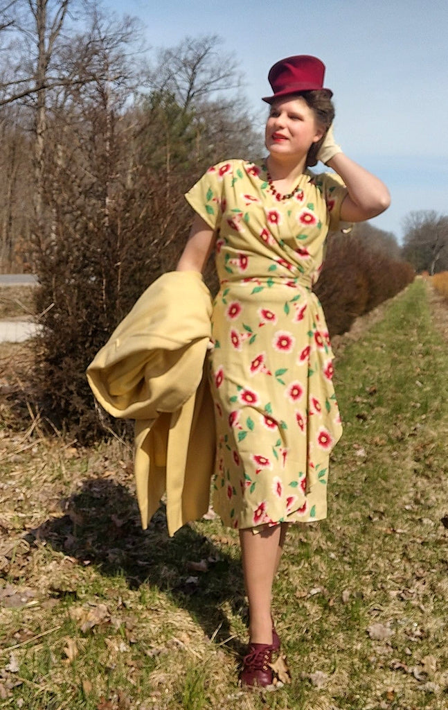 vintage wrap dress Pink Floral Fringed Magdalena Velvet Unique A sweet take on spring dressing Made by a Fabricista: Vintage