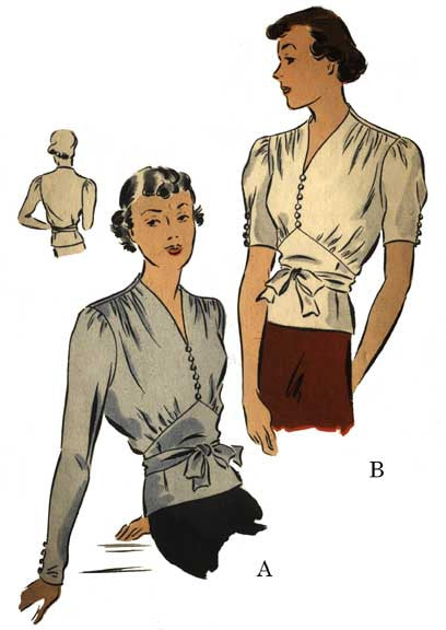 E-PATTERN 1938 Blouses E7482