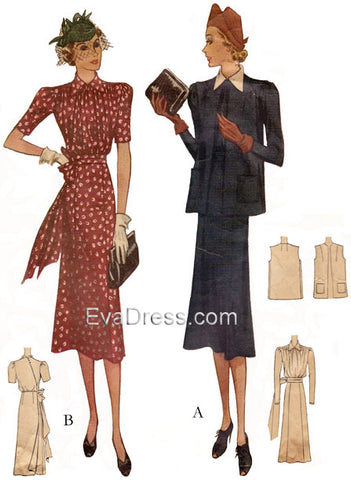 E-PATTERN 1939 Maternity (or not) Dress & Jacket, E9799