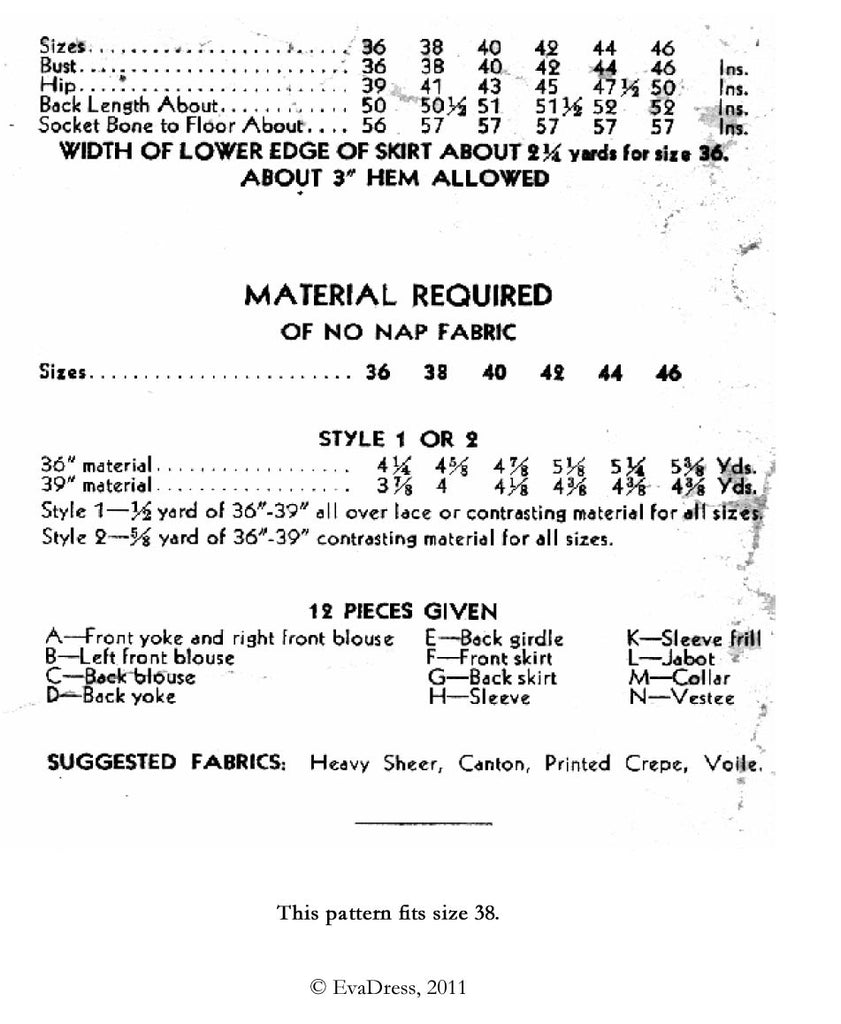 D30 Pattern 1934 Day or Tea Frock D30-1429 – EvaDress Patterns