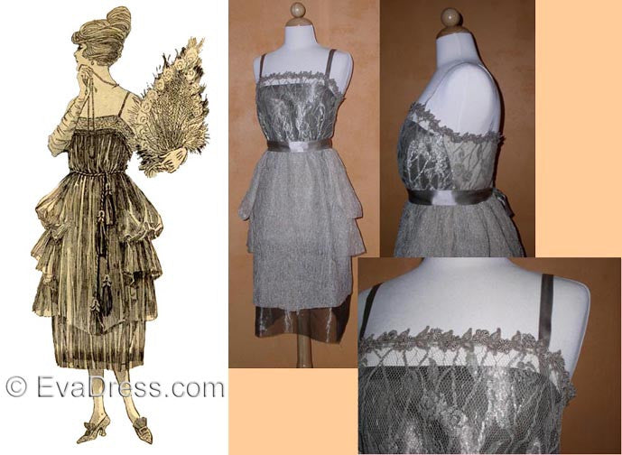 1920 Evening Frock E20-1920-1 EvaDress Patterns 1920 Evening Frock E20-1920-1 EvaDress Patterns