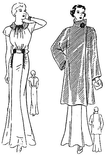 1936 Evening Gown & Wrap, E30-1965 EvaDress Patterns 1936 Evening Gown & Wrap, E30-1965 EvaDress Patterns