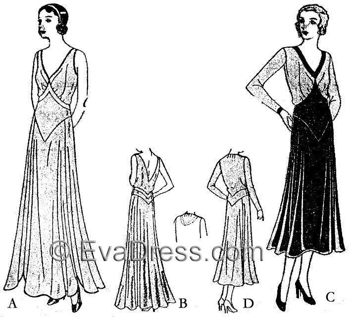D30 Pattern 1930 Dress or Evening Gown D30-3521 – EvaDress Patterns