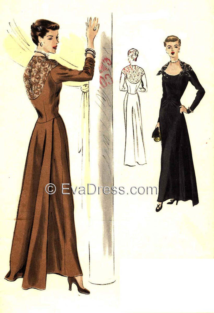 patterns for evening dresses with sleeves Gala Gown