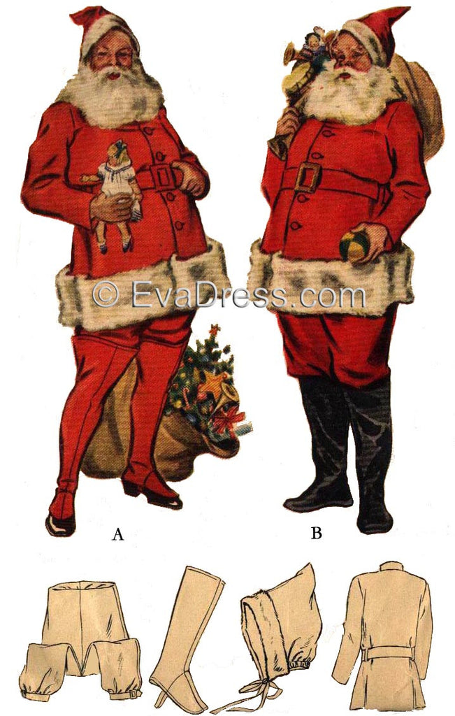 1936 Santa Claus Costume Cos30-422 – EvaDress Patterns 1936-santa-claus-costume-cos30-422-evadress-patterns