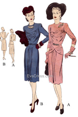 1942 Dress, D40-4348 – EvaDress Patterns