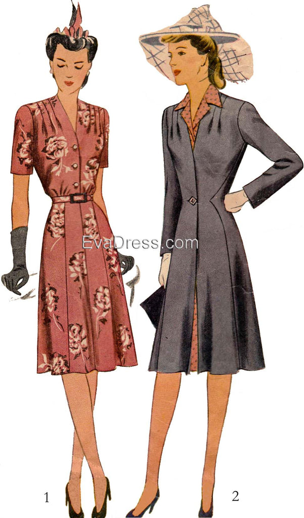 E-PATTERN 1943 Dress & Redingote  E4662