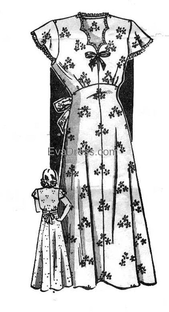 1940's Nightgown, NL40-5046 – EvaDress Patterns
