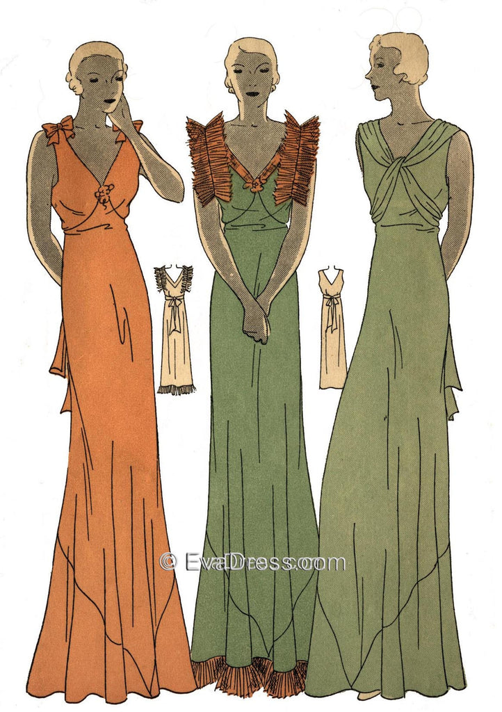 1933 Nightgowns NL30-7120 EvaDress Patterns 1933 Nightgowns NL30-7120 EvaDress Patterns