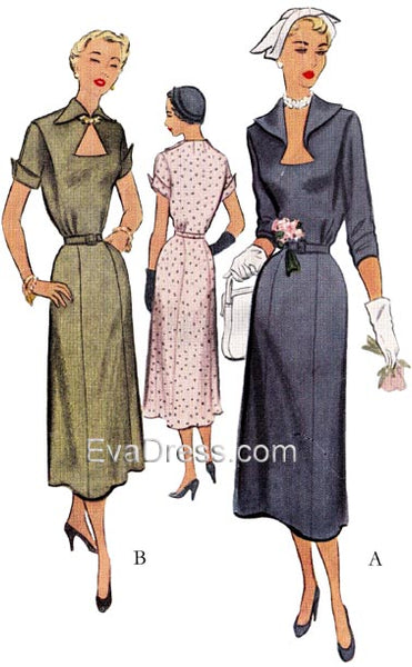 1950 Dress with Keyhole Neckline D50-7994