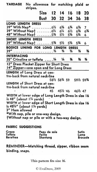 1955 Evening or Day Dress with Drapes E50-883
