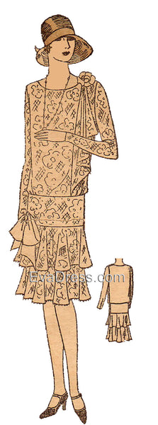 1927 Frock with Jabot D20-9797 – EvaDress Patterns